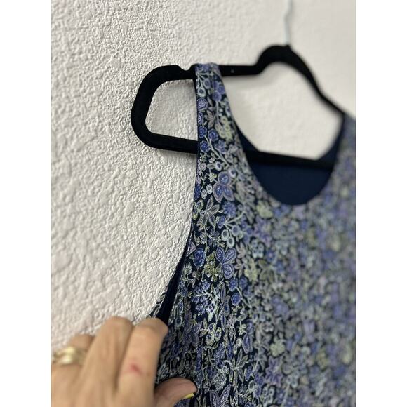 Vintage ZASHI Blue Floral Fairy Grunge 2 Pc Boho Tank Dress Maxi Top Set Size S - Picture 11 of 16